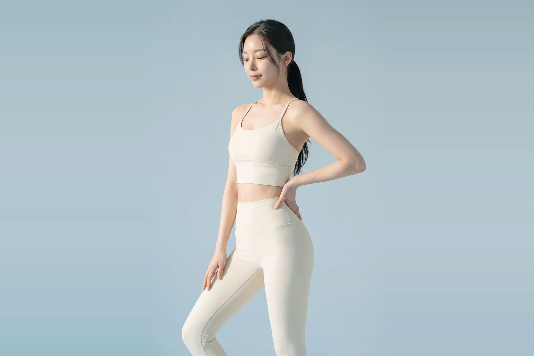 운동복을 입고 선 여성